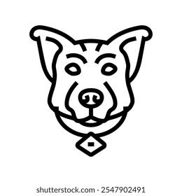 name tag dog line icon vector. name tag dog sign. isolated contour symbol black illustration