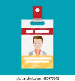 Name tag flat icon. Modern flat icons vector