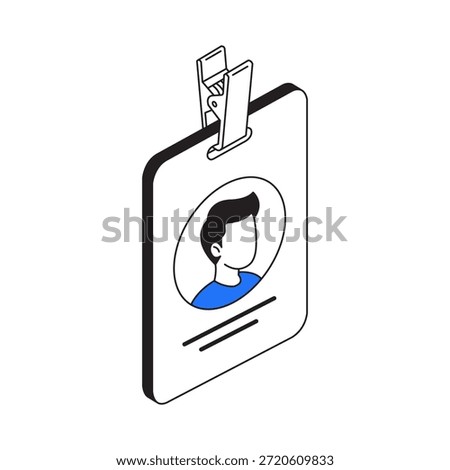 Name tag icon. 3d isometric illustration. Isolated vector for banner, poster, presentation, infographic, webs, apps and other uses.