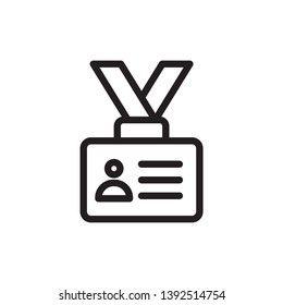 name tag icon flat symbol sign, vector, eps 10