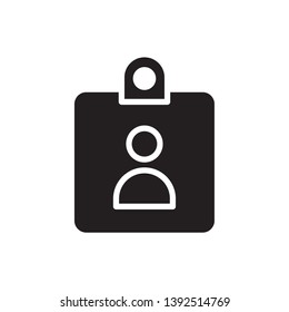 name tag icon flat symbol sign, vector, eps 10