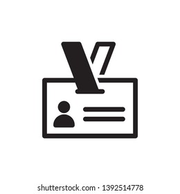 name tag icon flat symbol sign, vector, eps 10