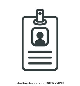 Name Tag Icon Flat Vector Illustration