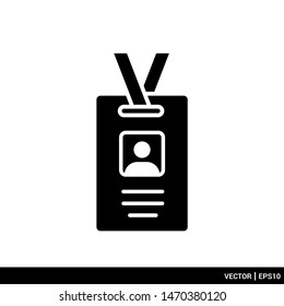 Name tag icon. ID card icon. Vector illustration logo template