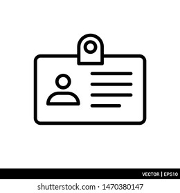 Name tag icon. ID card icon. Vector illustration logo template