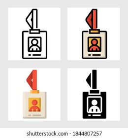Namensschild Symbol Vektordesign in gefüllt, dünne Linie, Umriss und flachen Stil.