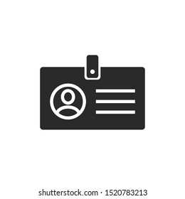 Name Tag Icon Vector Illustration. Identification Card Icon. ID Card Symbol.