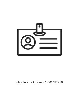 Name Tag Icon Vector Illustration. Identification Card Icon. ID Card Symbol.