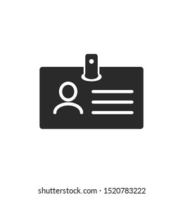 Name Tag Icon Vector Illustration. Identification Card Icon. ID Card Symbol.