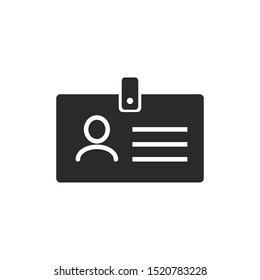 Name Tag Icon Vector Illustration. Identification Card Icon. ID Card Symbol.