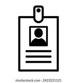 Name Tag Symbol Vektorgrafik. Identifizierungskartensymbol. ID-Kartensymbol.