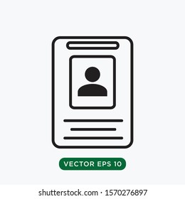 Name Tag or Id Card Icon Vector EPS10