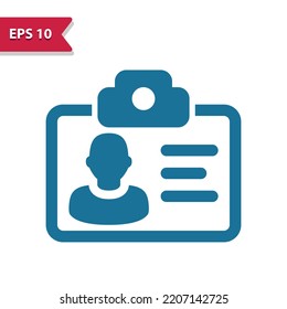 Name-Tag, ID-Card-Vektorsymbol. Professionelles, pixelorientiertes Symbol im Glyph-Stil.