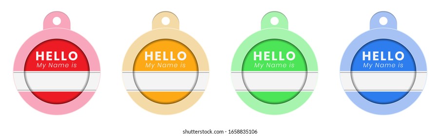 Name tag label - "Hello, my name is".