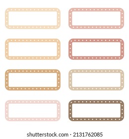 Name tag set of rectangular lines and dotted lines.	
