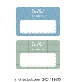 Name tag template mockup vector label