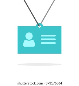 Nombrar icono vectorial, placa de nombre de patio azul estilo simple plano, silueta de persona y texto abstracto, pegatina de tarjeta de pase personal, placa de identificación de patio moderno diseño de ilustración aislado en blanco