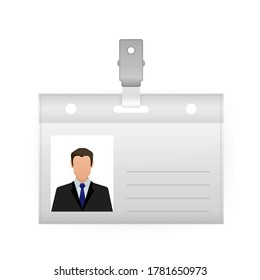 Name tag vector illustration on white background. Blank template. Vector, flat design. Vector icon.