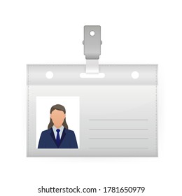 Name tag vector illustration on white background. Blank template. Vector, flat design. Vector icon.