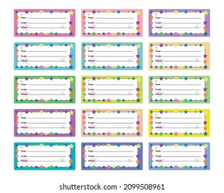 Name Tags Name Cards Kids School Stock Vector (Royalty Free) 2099508961 ...