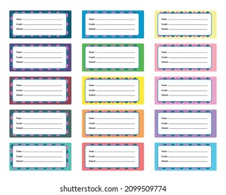 Name Tags Name Cards Kids School Stock Vector (Royalty Free) 2099509774 ...