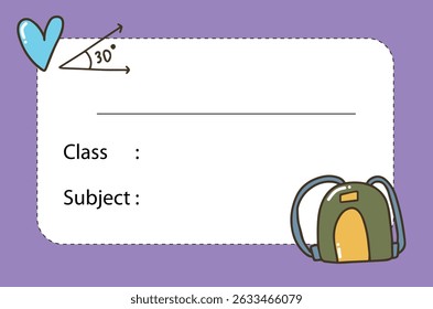 Name tags, name cards for kids, school name tags