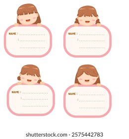 Name tags for children girl
