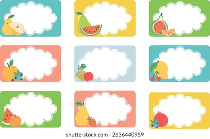 Name tags, school labels, name cards, stickers for kids, toddlers, baby. Kids clothes stickers, lunchbox tag with cute fruits. Shaped classroom labels, memo pad, markers for school stationery. 
