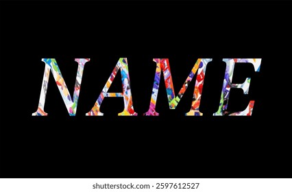 Name Text Effect Design Black Background