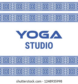 Name of yoga studio on a white background. Yoga sticker.