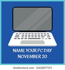 Nennen Sie Ihren PC-Tag . Design geeignet für Grußkartenposter und Banner