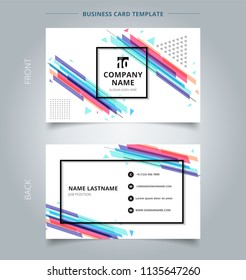 Namecard template colorful geometric pattern style abstract background. Vector illustration