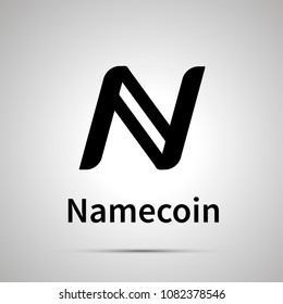 Namecoin cryptocurrency simple black icon with shadow