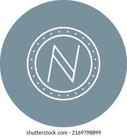 Namecoin-Vektorsymbol. Kann für Druck-, Mobil- und Web-Anwendungen verwendet werden.