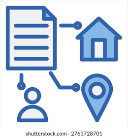 Named Entity Recognition Blue White Single Icon