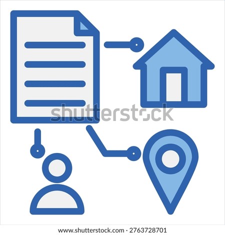 Named Entity Recognition Blue White Single Icon