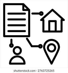 Named Entity Recognition Line Black Single Icon