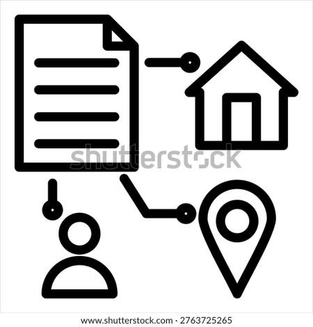Named Entity Recognition Line Black Single Icon