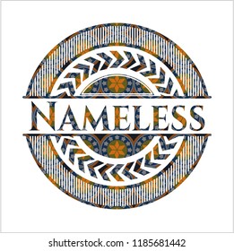 Nameless arabic emblem background. Arabesque decoration.