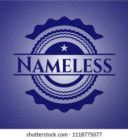 Nameless badge with denim background