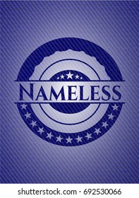 Nameless badge with denim texture