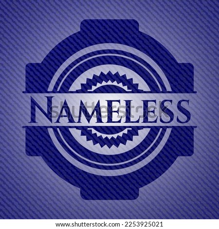 Nameless badge with jean texture. Vector Illustration. Detailed. 