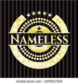 Nameless gold shiny emblem. Vector Illustration. Detailed.