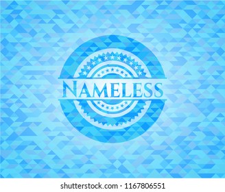 Nameless realistic sky blue mosaic emblem