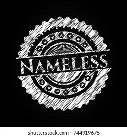 Nameless written on a chalkboard
