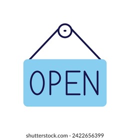 Nameplate Open related vector icon. Isolated on white background. Vector illustration