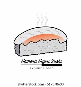 namera nigiri sushi japanese food icon with text space for your slogan / tagline, vector illustration