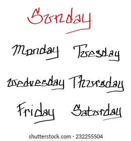 Names of days of the week
