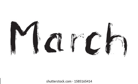 The names of the months drawn with a brush.