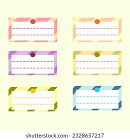 Nametag label collection to stick on the book